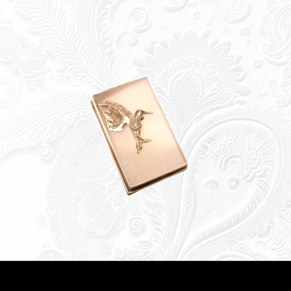 Sterling Silver 925 Hummingbird Embellished Brooch Pin